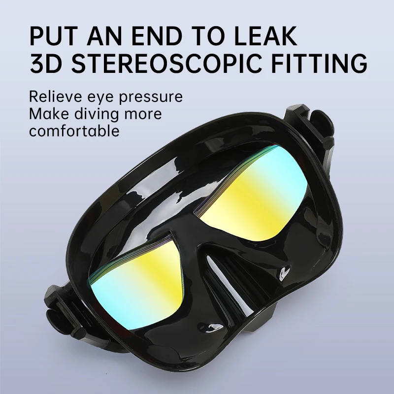Wave polycarbonate lens Anti-Fog professional silicone spearfishing for adult diving mask