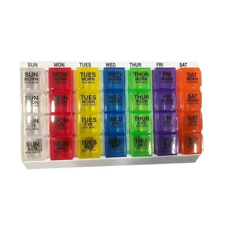 MM-PB070 Cheap Price Mini Plastic 7 day Plastic Pill Box Organizer Compartment Pill Box Outdoor Portable Pill Box