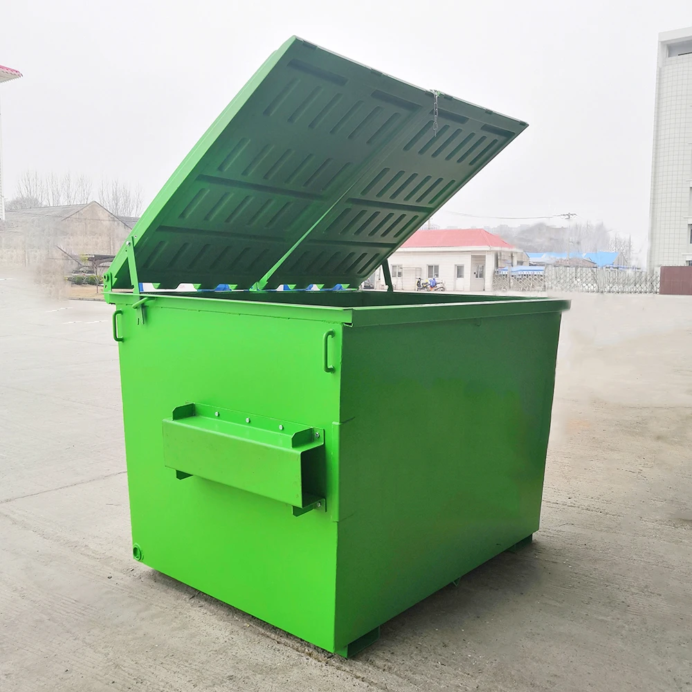 Forklift bottom drop rear skip bin