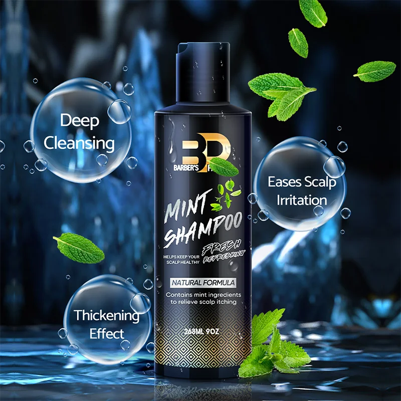 BARBERSPASSION Paraben Free Anti Dandruff Refreshing Deeply Cleansing Peppermint Men Organic Shampoo For Men