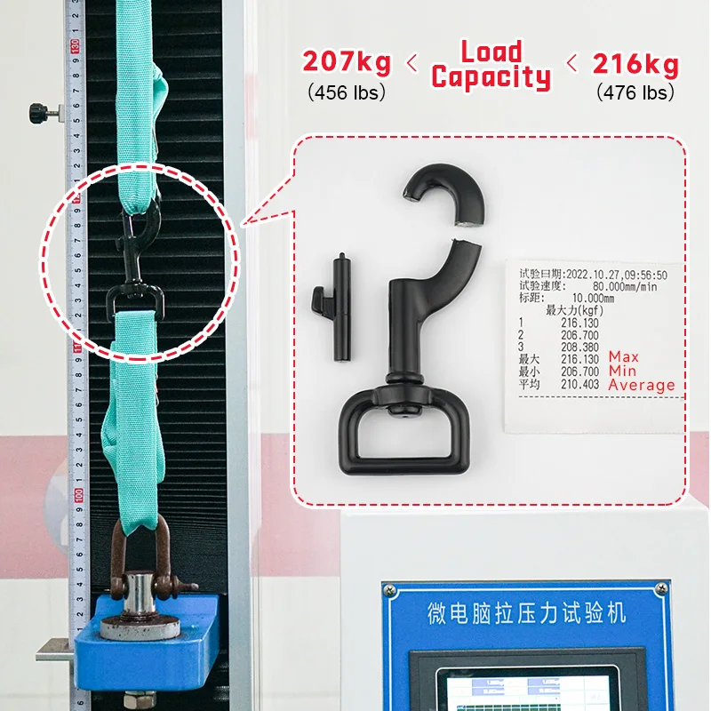 Heavy Duty Eye Bolt Snap Hook 25 mm Glossy Black Swivel Clasp Dog Horse Lead Hook 1 Inch Metal Swivel Snap Hook for Dog Leash