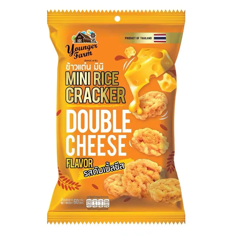 Specialty Asian Snacks 60g Crispy Rice Crackers Casual Cereal Snacks Salty Spicy Taste Soft Texture Imported Food Bag