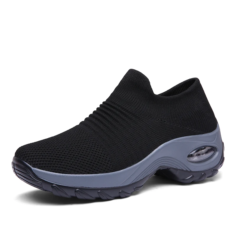 Big size 35-42 Woman breathable custom tennis basket homme sock shoes walking sports shoes wedge sneakers for ladies girl train