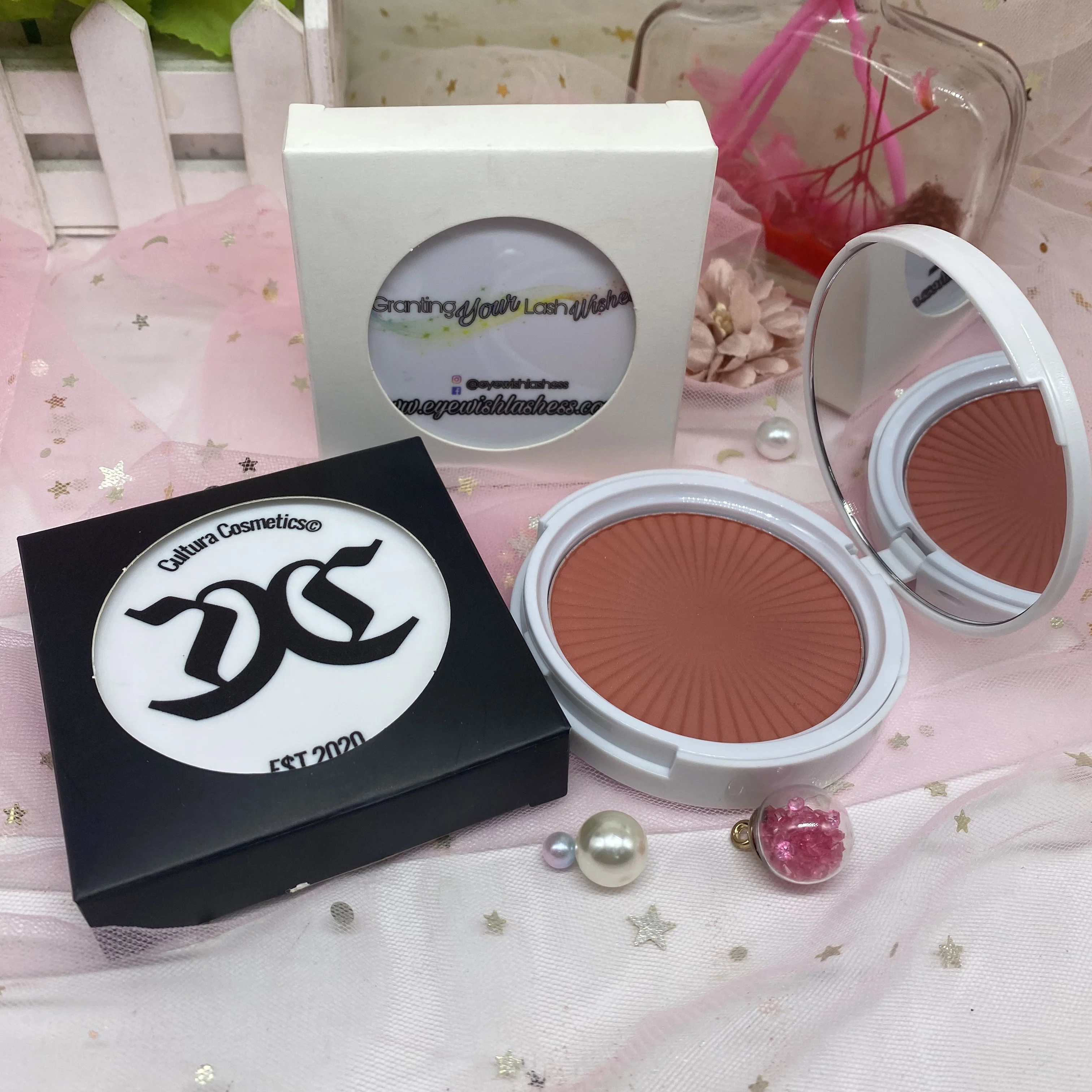 Cruelty-free Face Cosmetics Two-tone Cream Blush Vegan Private Label OEM Blusher Palette Neutral Powder