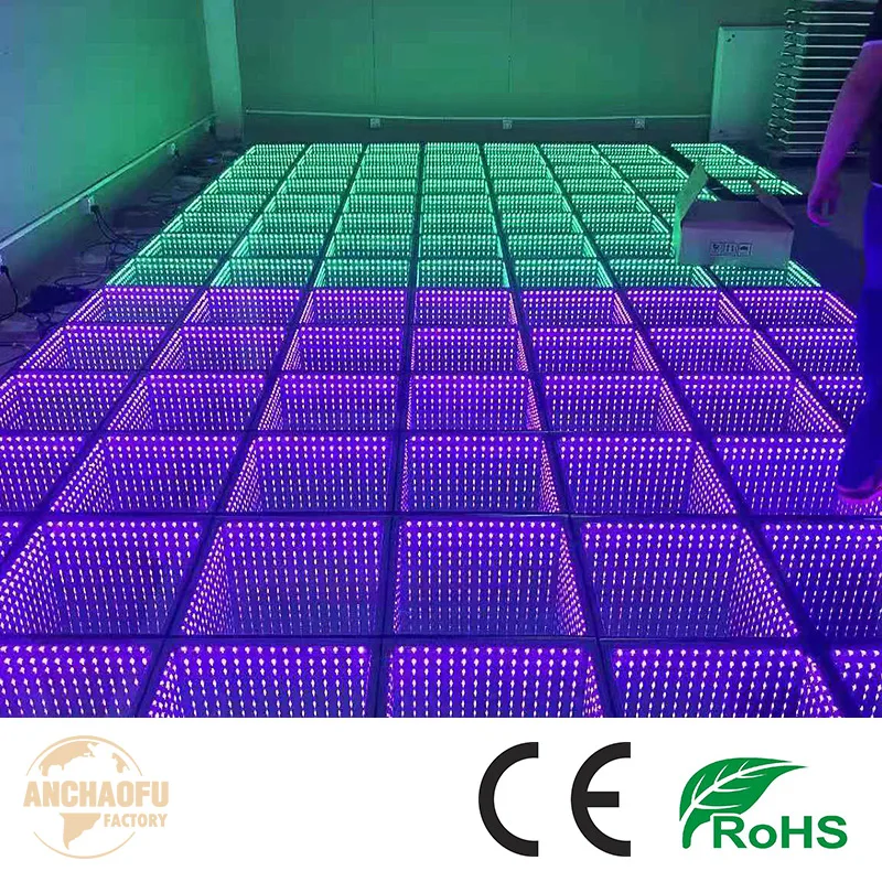 dance floor light IP65 outdoor 3d magnetic floor tiles Portable wedding stage Infinity Mirror Led Dance Floor