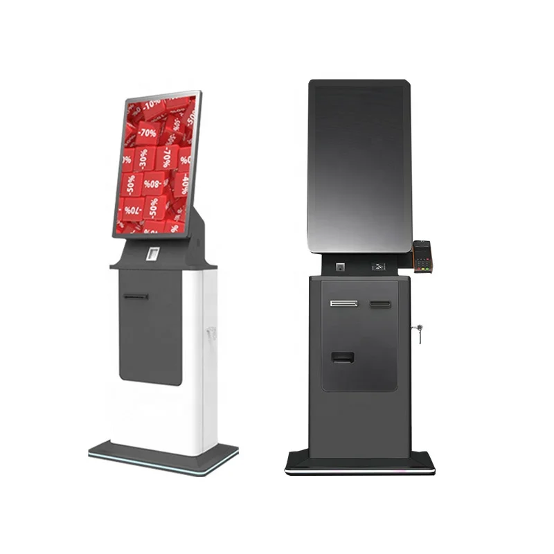 Crtly Automatic Kiosk Touch Screen Customized Currency Coin Exchange Machine ATM Machine Cash Payment Kiosk Ticket Printer Kiosk