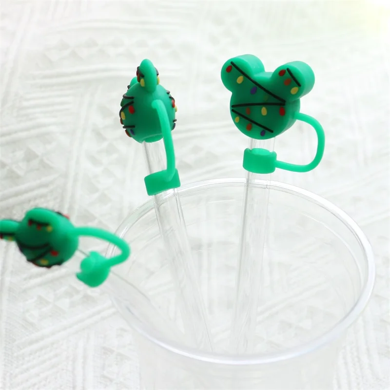 Custom 6-10mm Personal Customized Straw Cover Topper Rubber full Silicone Charms Straw Toppers For Tumbers Wholesale