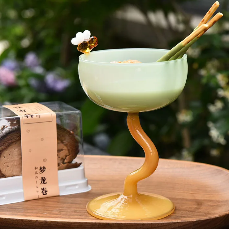 Little Bee High Borosilicate Goblet Glass Yogurt Pudding Dessert Cup