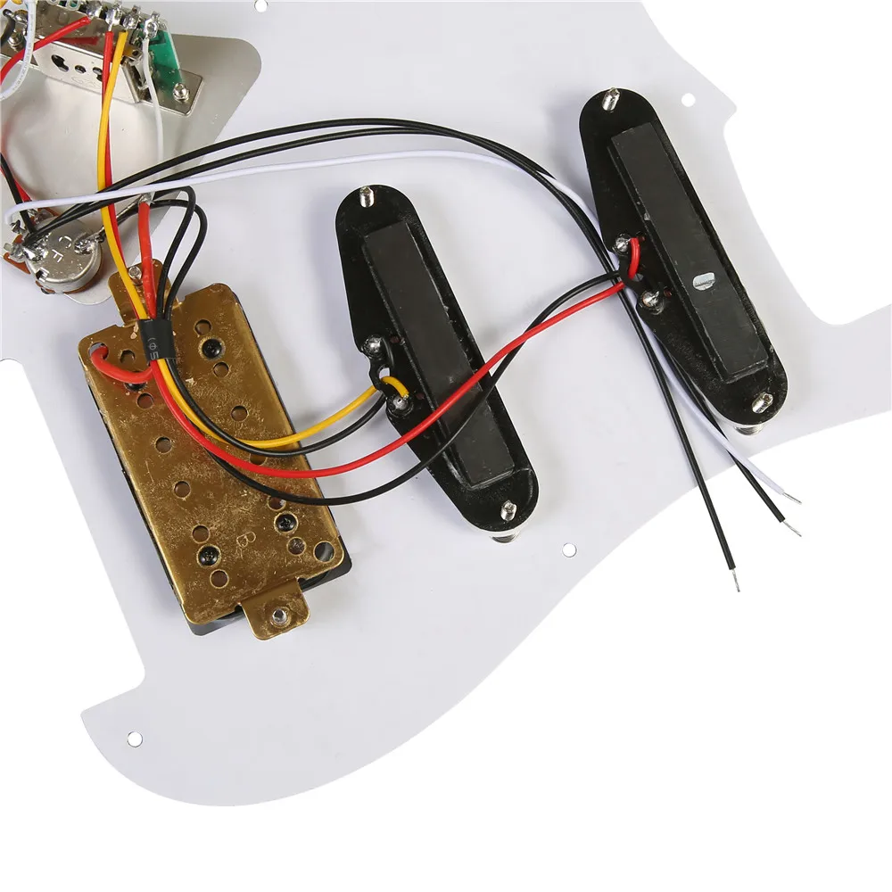  Preпроводной SSH 9 отверстия загруженный stratocaster гитарный пикап W/B/W 3ply pickguard комплект для крыла