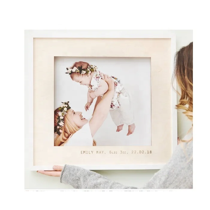 High Quality Wooden Personalised Baby Photo Frame Perfect for a birthday  Christening or new baby gift