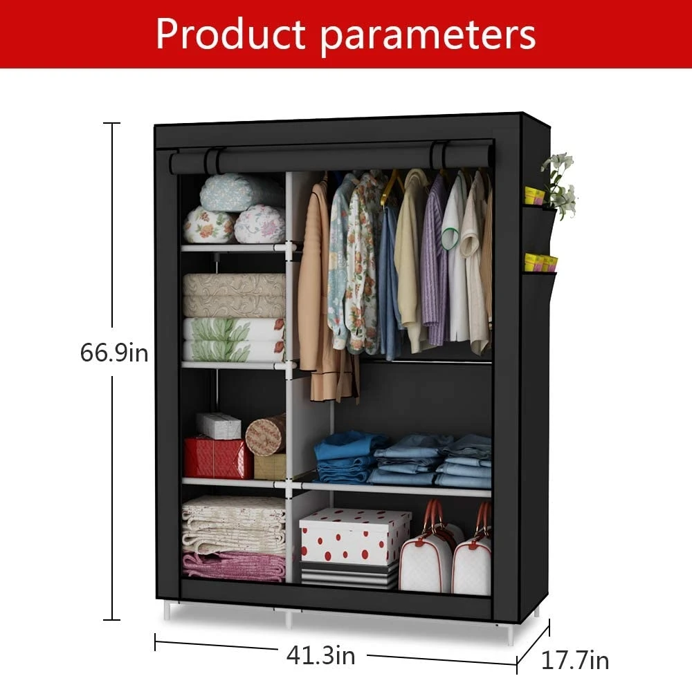 Portable Simple Practical Steel Pipe Dust Proof Cloth wardrobe non woven wardrobe closet