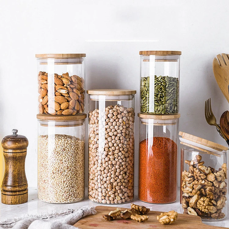 ODM/OEM  Hot Glass Canister Food Storage 450ml 900ml glass food/honey/candy storage jar