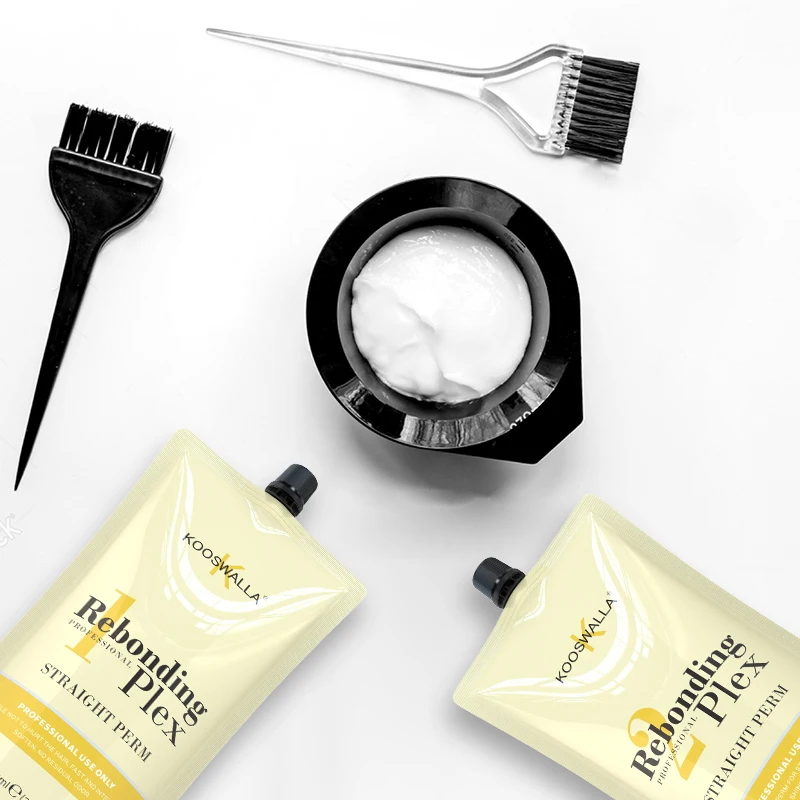 Kooswalla 2023 New Arrive Permanent Cold Perm Rebonding Hair Straightening Cream In Pouch