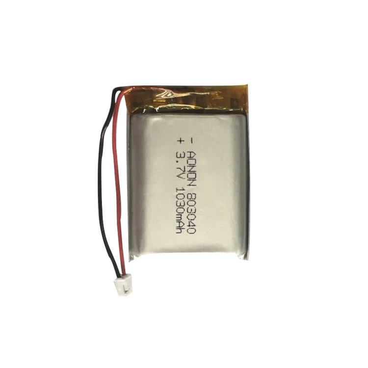 IEC62133 certification 803040 lithium polymer battery 3.7V1030mAh with CE/RoHS/MSDS/UN38.3