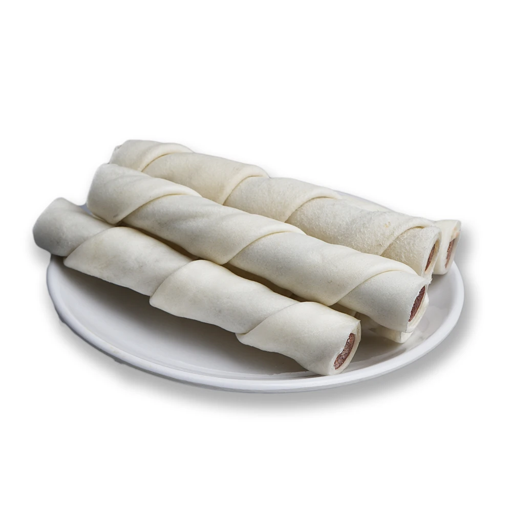 100% natural rawhide smoked pork hide bully sticks with filling dog chew bone snacks