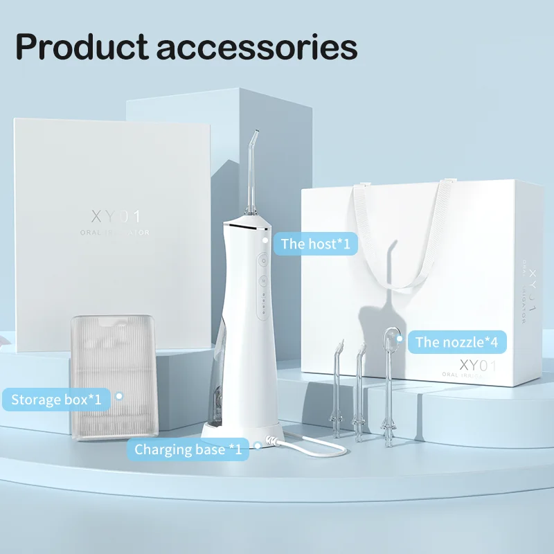 Factory Wholesale Portable Water Flosser Cordless 180ml Tank 3 Modes Oral Cleaner Dental Irrigator with Seat Charge