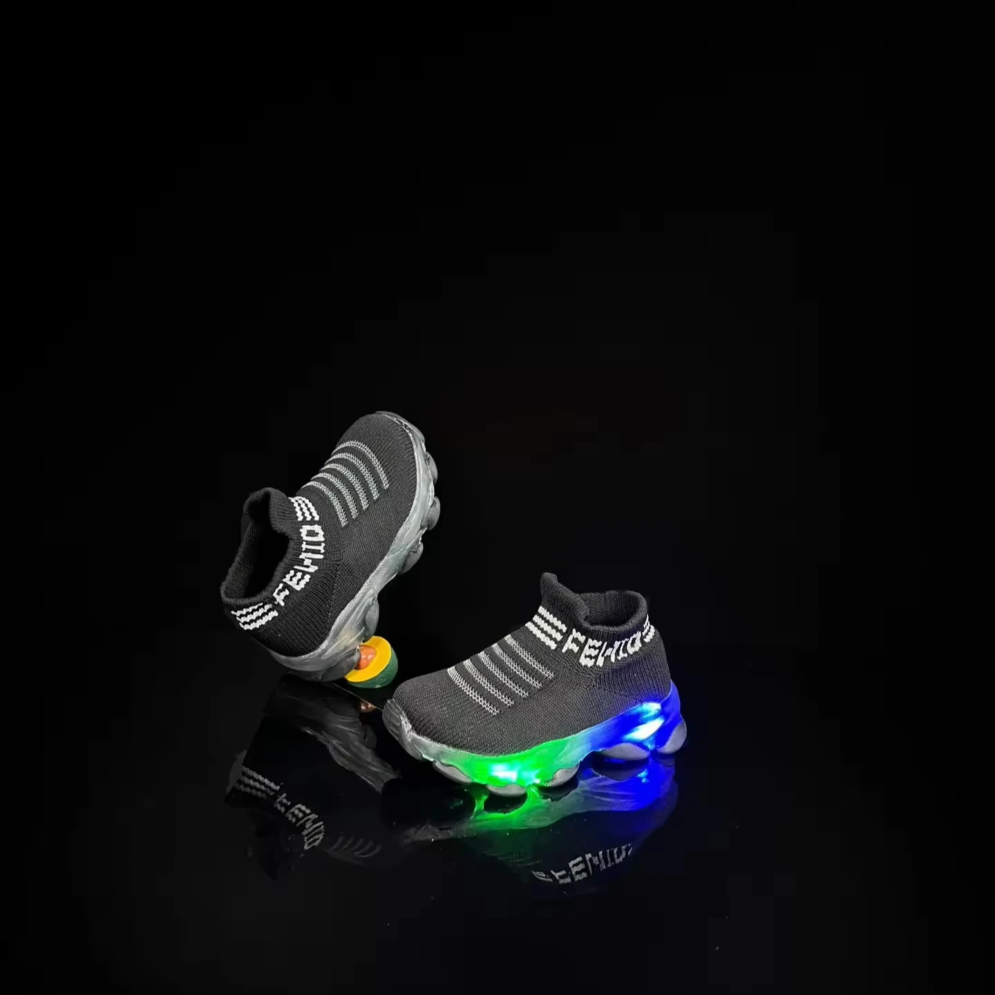 Kids Sneakers Children Casual Letter Mesh Led Socks Sneakers Shoes Pour Enfants Baby Girls Boys Shoes