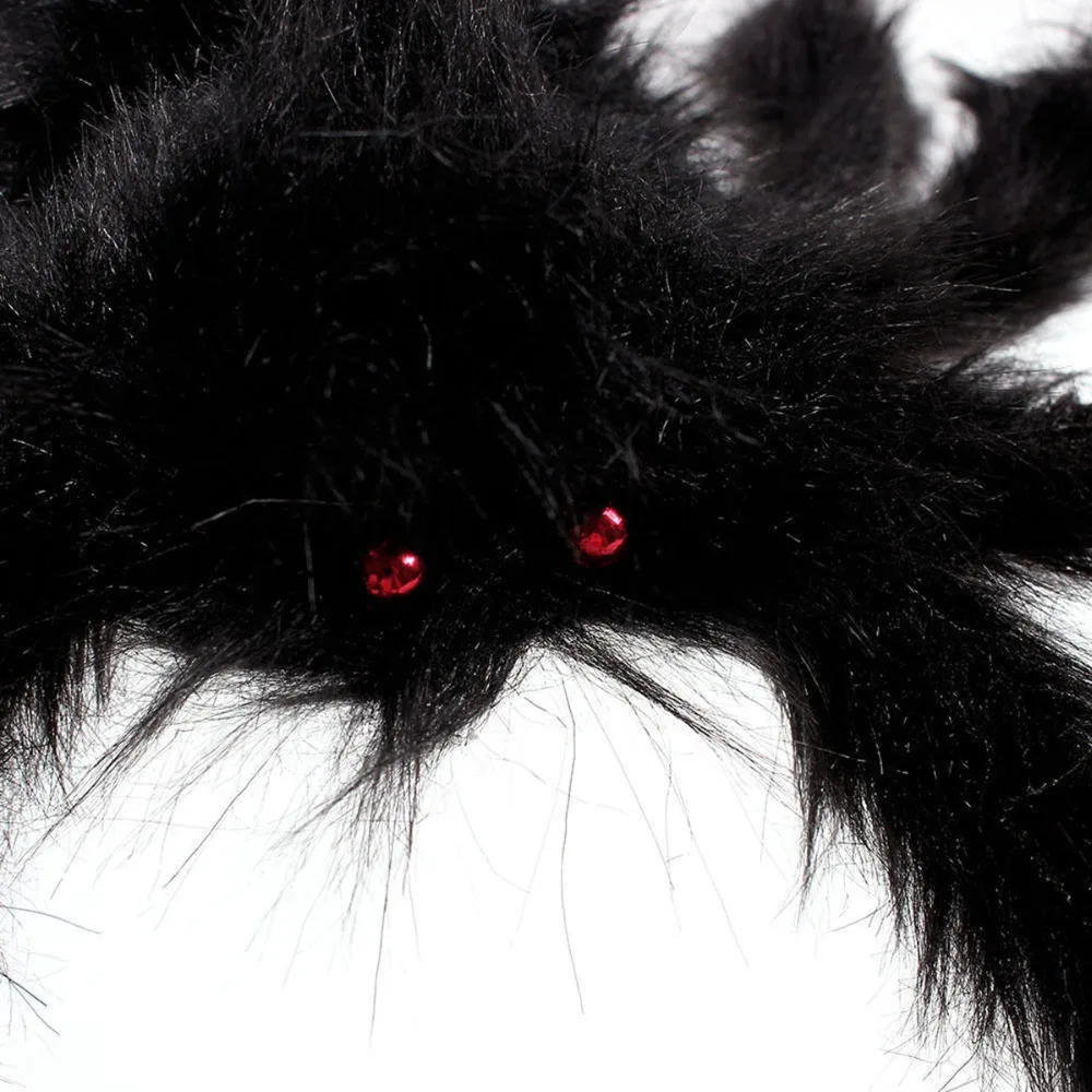 30cm-200cm Super Big Plush Spider Black Scary Giant Realistic Fake Hairy Animal for Party Halloween Decorations