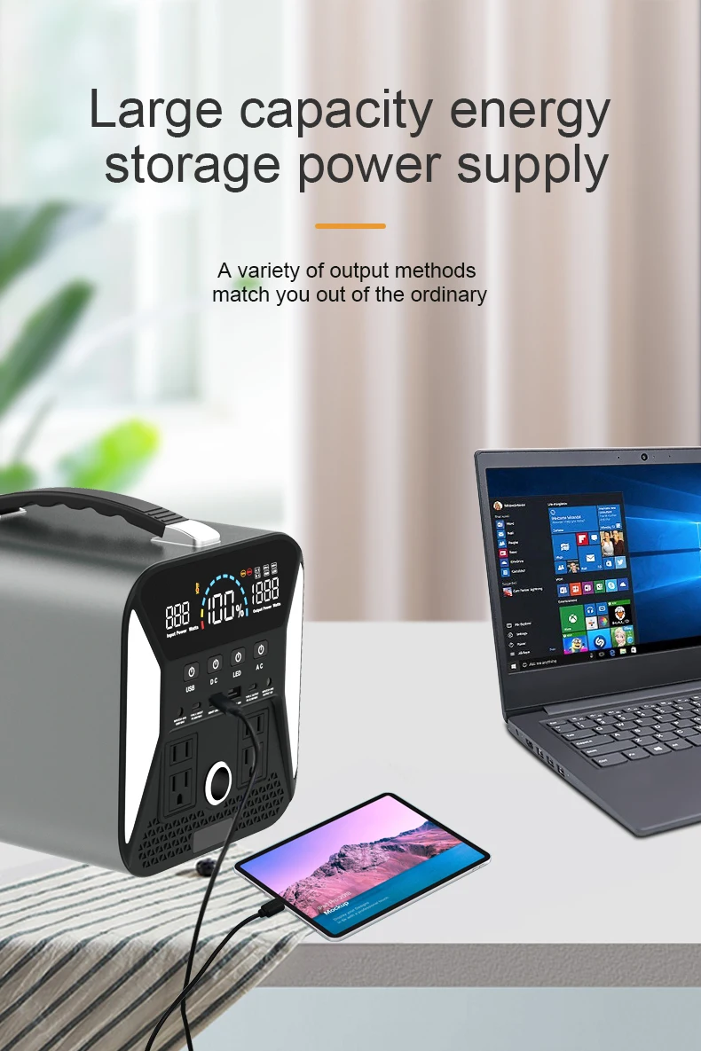 IBD New Arrival Power Banks Portable Solar Power Station Lifepo4 500W Lithium Battery Portable Charger,Solar Power Generators