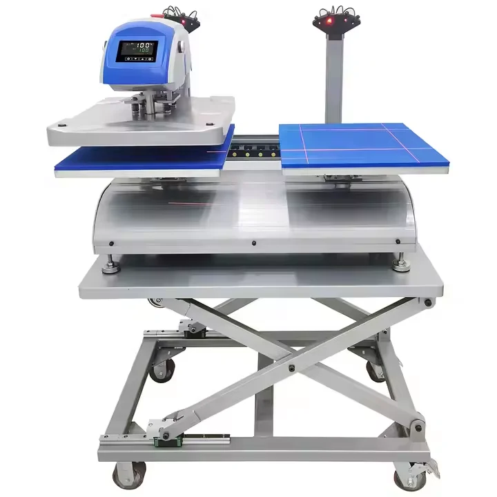 40x50 New Electric Heat Press Machine for T-Shirts Automat with Laser Alignment Platen Sublimated Hot Press 220V Plate Usage