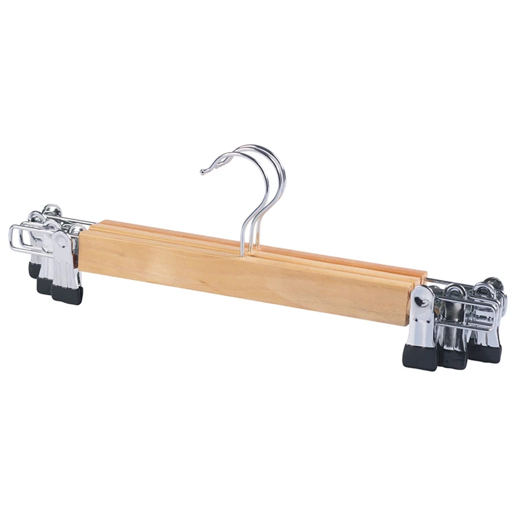 Classic Hot Selling Pants Hanger with Smooth Metal Clips for Skirts Display Hanger