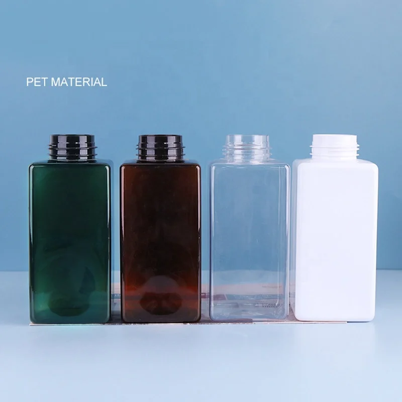 Amber/white /green Pet Square Liquid Soap Dispenser Foaming face wash Bottle Cleanser white Foam Pump 500ml  for shampoo