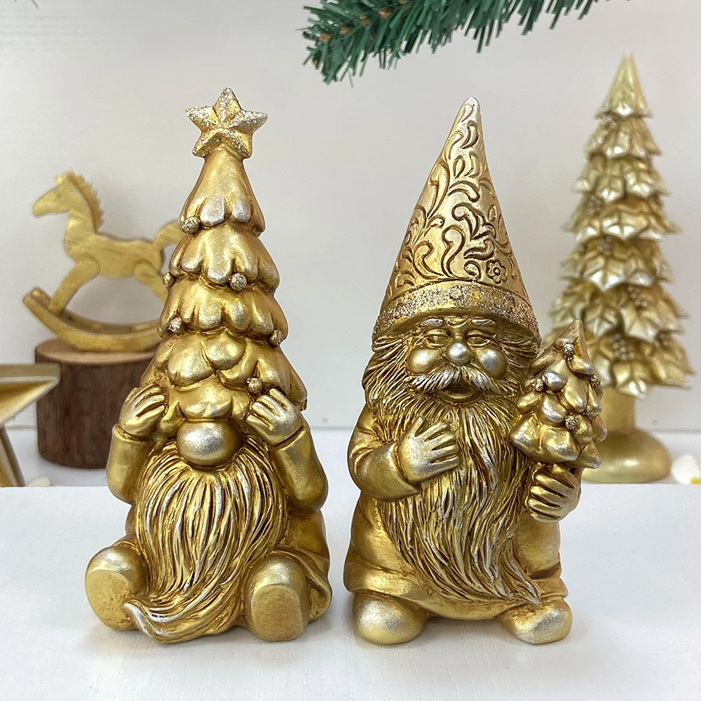 Прямая Продажа с фабрики декоративные изделия из смолы рождественские украшения Золотой олень смола скульптура лося для рождественских фигурок