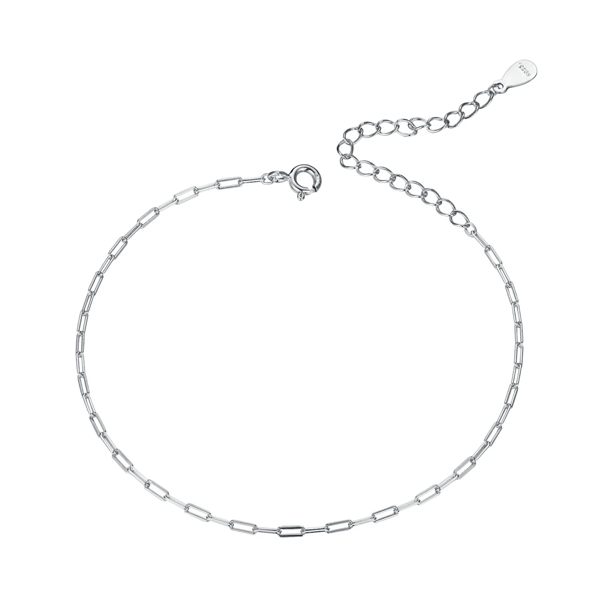 The new plating basic chain bracelet s925 silver simple and everyday design sense buckle bracelet SCB221
