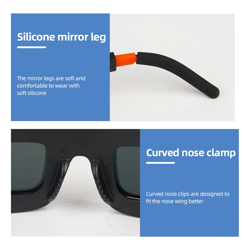 Solar Auto-Dimming Welding Goggles With Adjustable Lamp Shade,2 Sensor Welder Glasses For TIG MIG MMA Plasma Dimmer Glasses