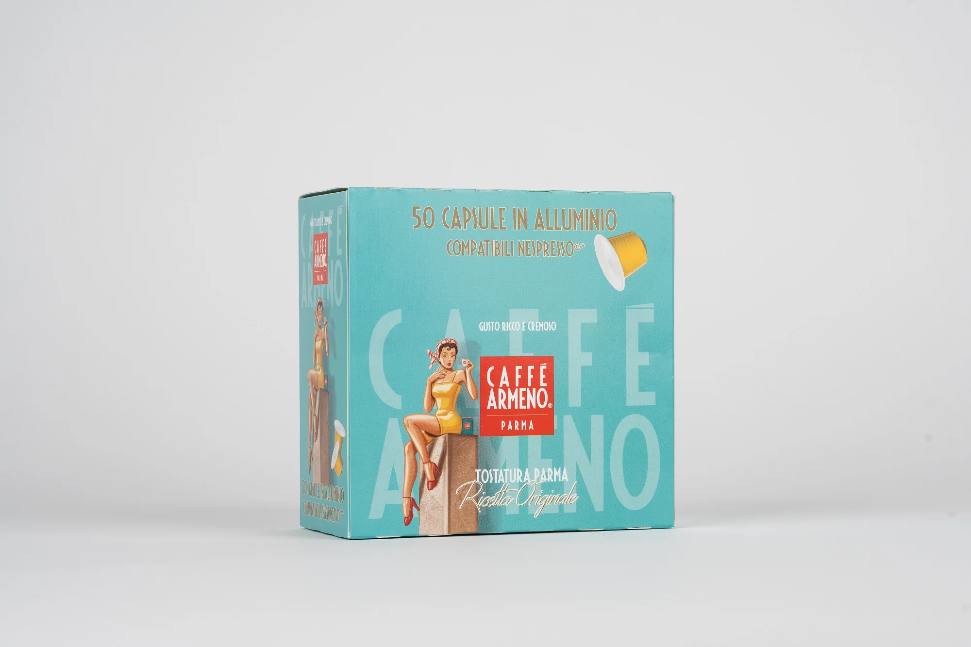 Armeno Caffe Srl Brand  50 Pcs Coffee Espresso Bar Blend Capsule Compatible Italian Roasted For Nespresso Machine