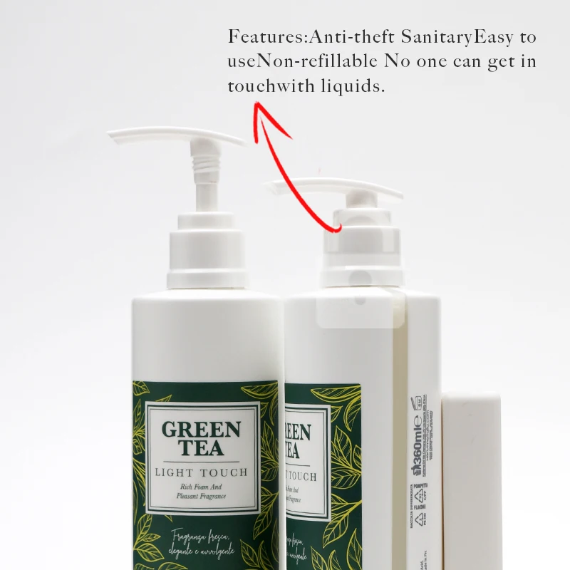 360ML  ABS Plastic Invisible Dispenser Bracket Luxury Complete Wall Mounted Hotel Bathroom Shower Gel Dispenser