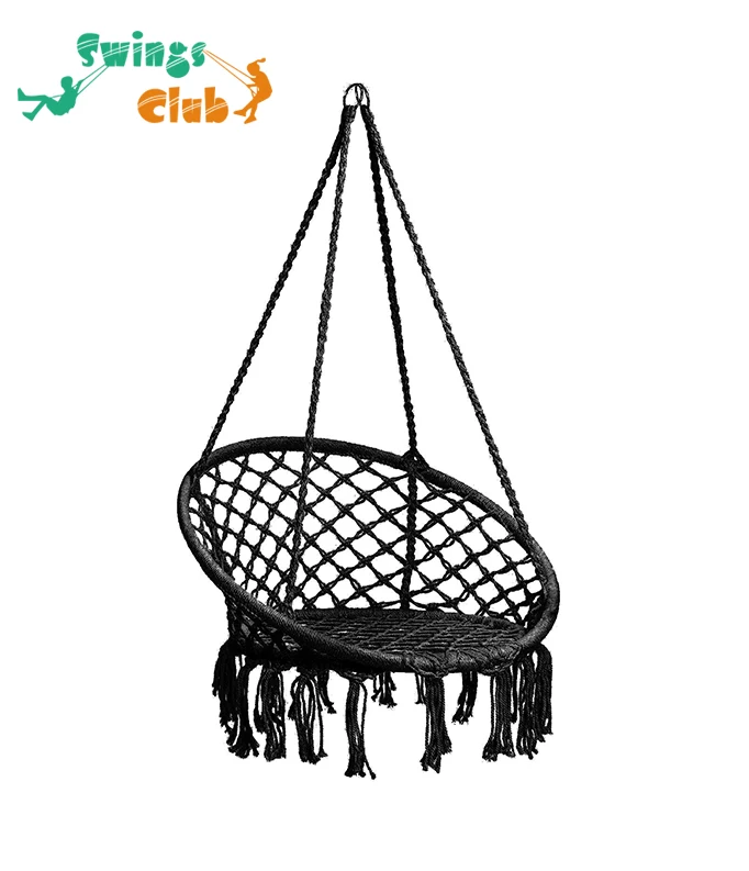 
Outdoor Indoor Garden Patio Cotton Rope Macrame Boho Style Hanging Hammock Swing Chair 