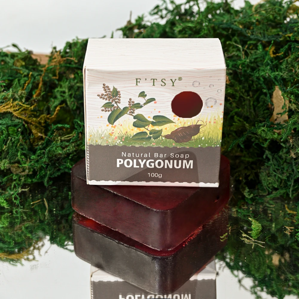 Best Quality Custom Logo Polygonum Hair Shampoo Bar Soap Glowing Shinny Bar of Soap