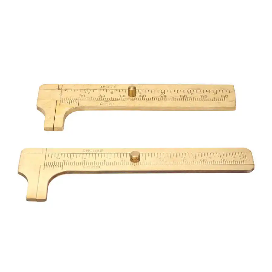 Vernier Caliper Brass Double Scales High Accuracy Clear Scale Portable Mini Pocket Caliper for DIY Crafts Jewelry Tool