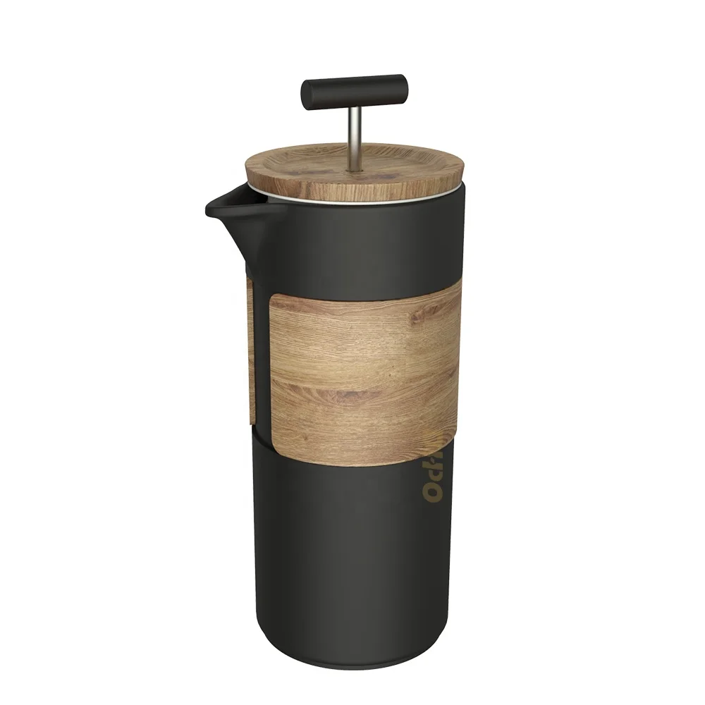 DHPO barista roaster travel French Press Cup Tea Maker Coffee Pot gift set with wooden box