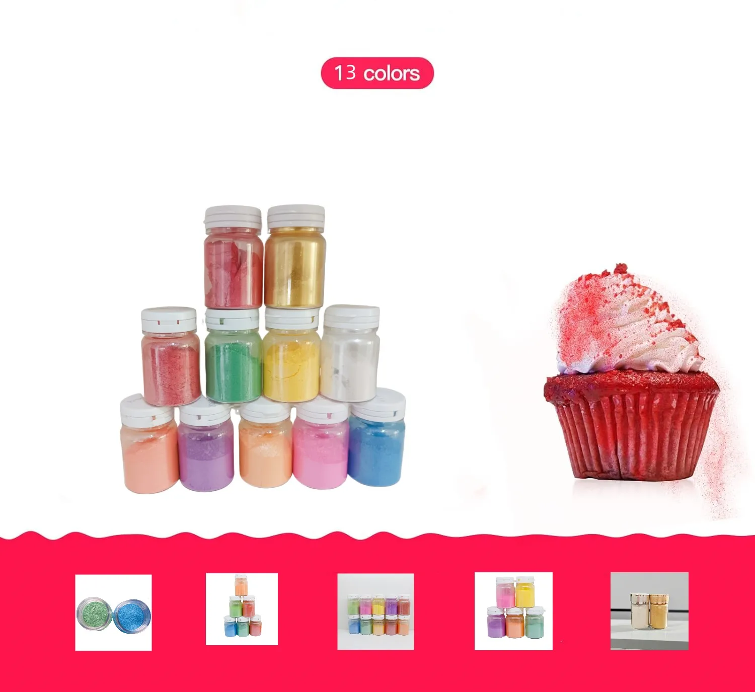 Silver and golden edible colour dust glitter powder
