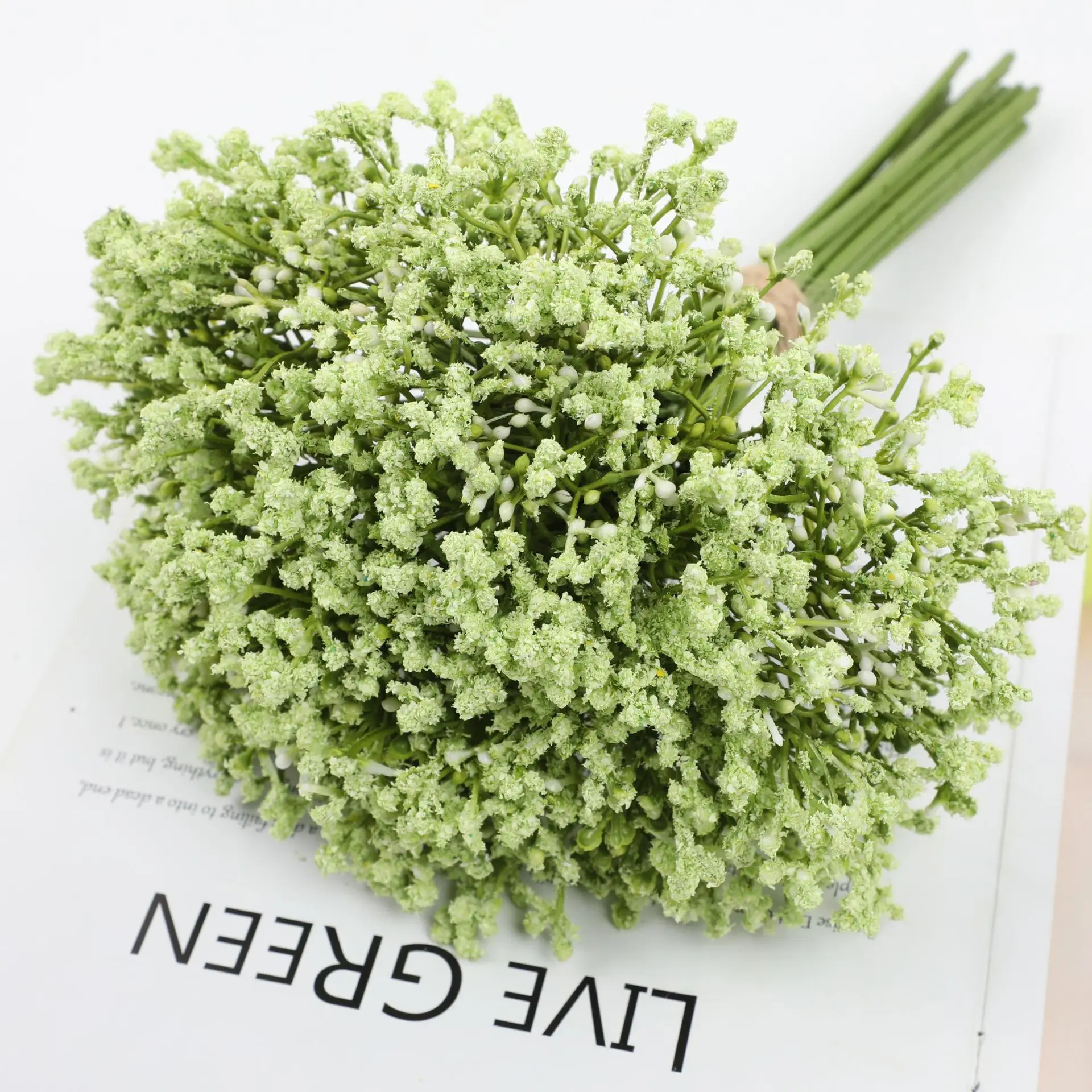 Plastic Babysbreath Artificial Gypsophila Flowers Bouquet Mini Faux Baby Breath For Wedding Table Garland Wall Decor