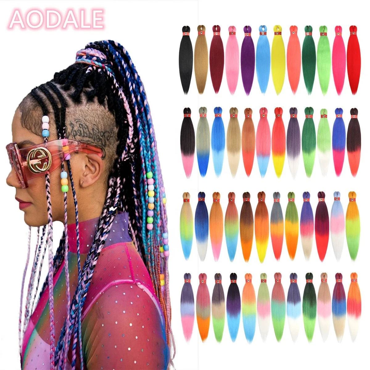 Wholesale Synthetic Braiding Hair Manufacturer Synthetic Easy Braiding Hair Extension Expression Braiding Ombre African Spectra