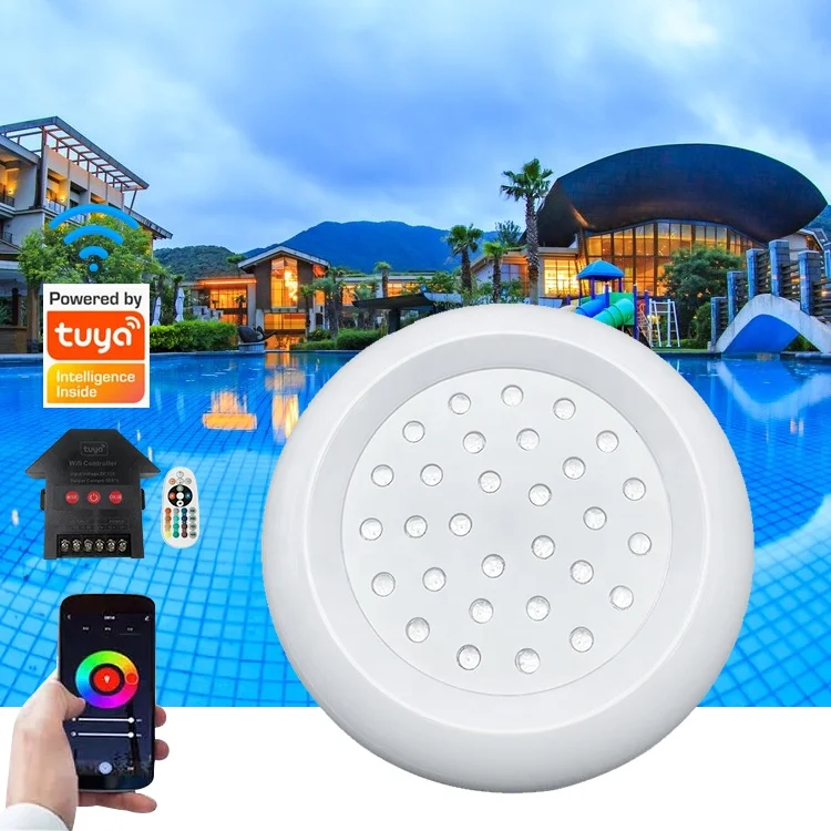 Tuya Google Play Alexa Available Wifi Smart App Control Way Resin Filled Ip68 Swimming Pool Lights