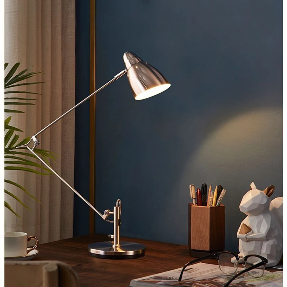 Clamp Swing Arm Reading Desk Light Eye Caring Table Lamp Modern Architect Desk Lamps for Home Office Study Work