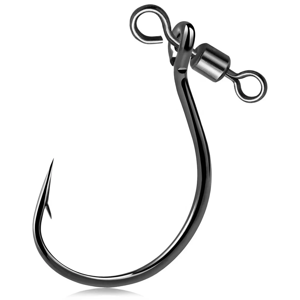 Drop Shot Fishing Hooks Swivels Fishing in-line DropShot Rig Worm Hook High Carbon Steel