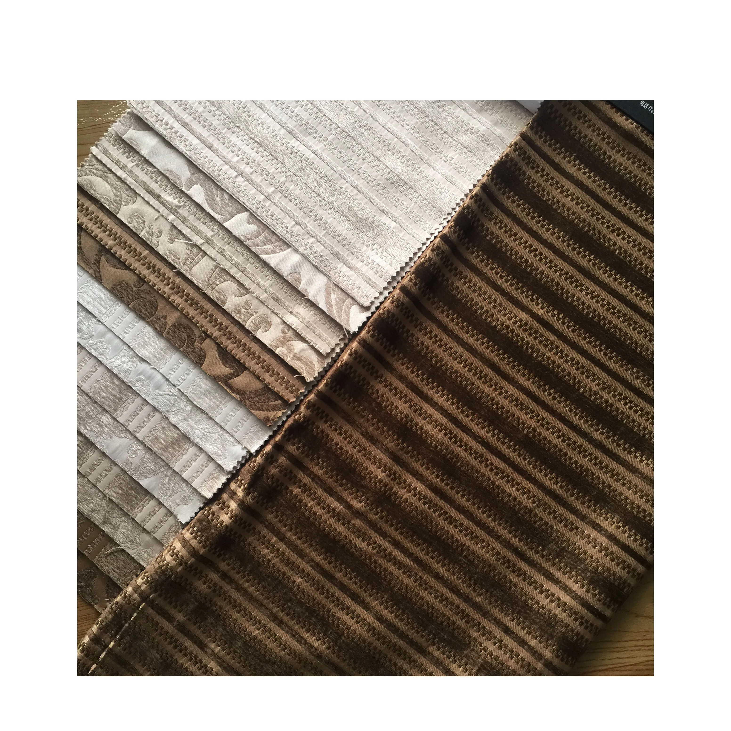 High quality velvet upholstery fabric 100% polyester chenille touch waffle sofa fabric with Linen look