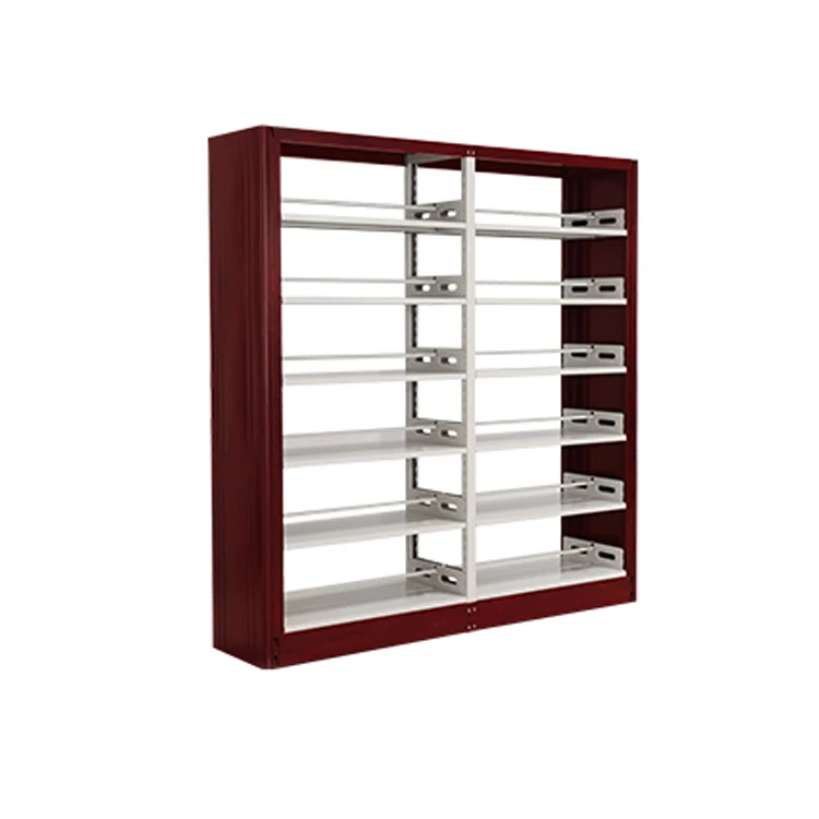 GD Practical high quality Library Movable Ladder Furniture With Door Steel Metal School Bookshelf Bookcase