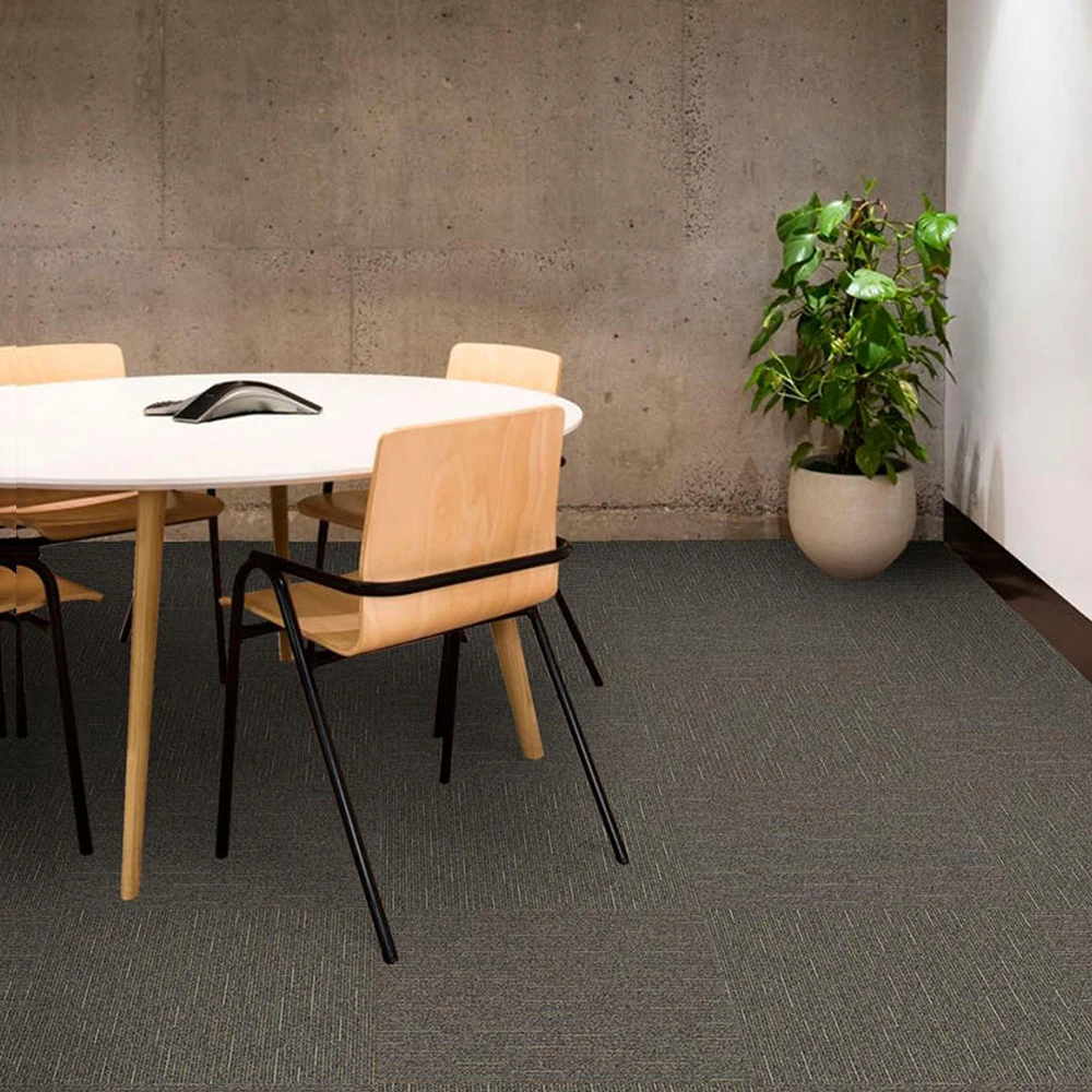 HJ PP Tufted Multi-Level Loop Office/Hotel Modular Carpet Tiles Factory Custom Carpet tiles with PVC Backing