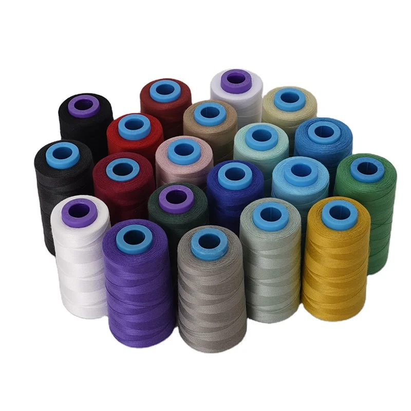 20S/2 Extra Strong 1500 Yards Jeans Sewing Thread 20 Colors Heavy Duty Denim Thread Thick Bonded Cone Spools Hand Needlework