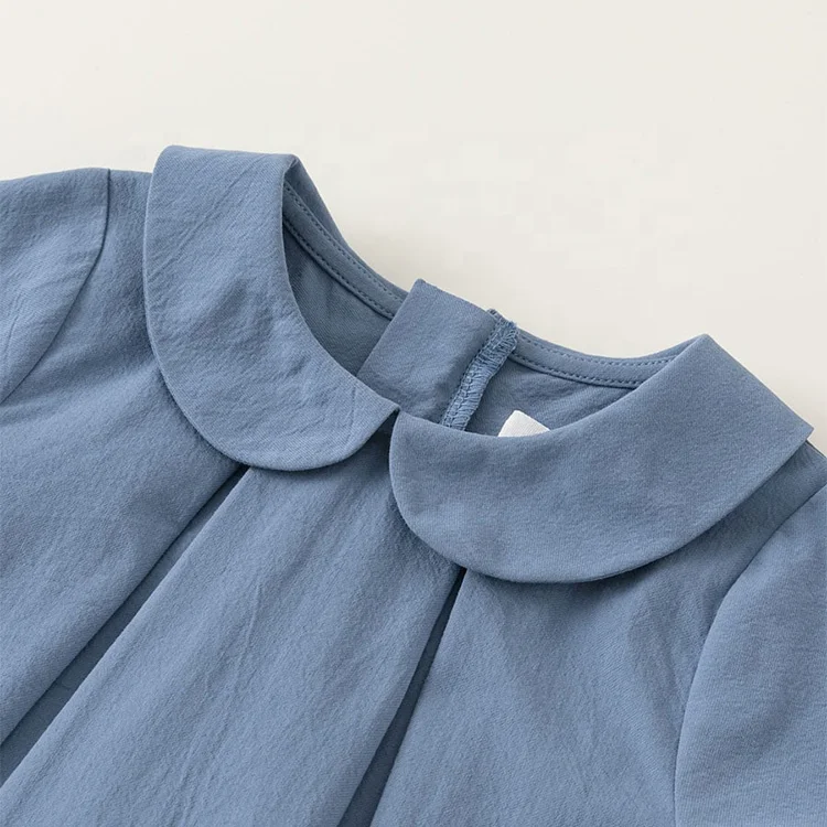 Children Girl Clothing Kids Clothes Plain Color Summer Sleeve Little Girls Dress for 1-10 years old