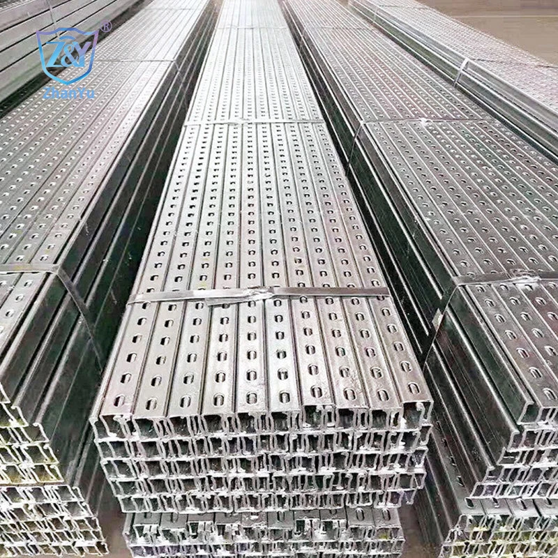 High quality galvanized u channel Cold Bend Solar Brackets C Channel steel Slotted Cstrut