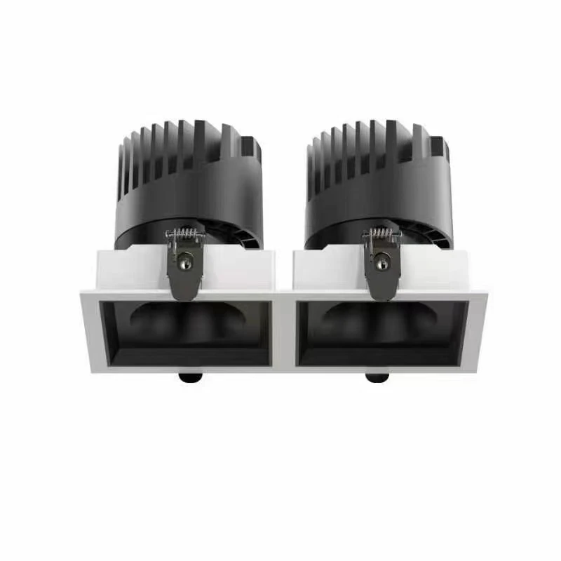 Smart dimmable 0-10v triac double square downlight project commercial lamp adjustable tuya zigbee cct rgb recessed downlight