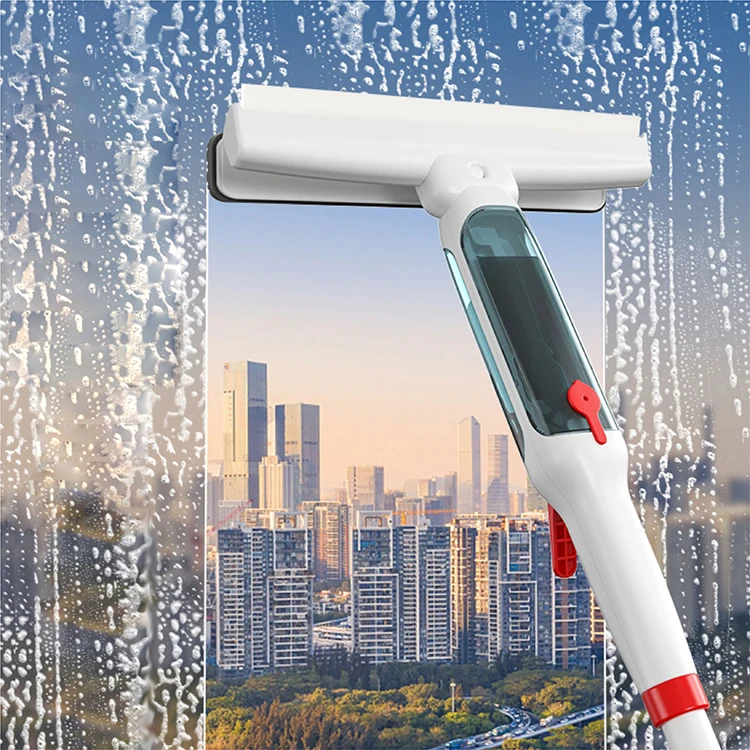 2023 New Style Long Handle Extendable Window Spraying Squeegee Cleaner With Sewage Collection Bottle
