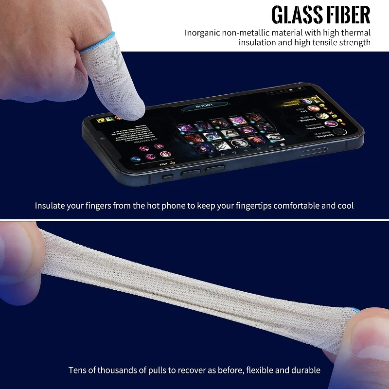 Original Quality Sarafox V5  Fiberglass Finger Sleeve Flexible Glass Fiber Finger Gloves for Mobile Games for PUBG COD Gaming